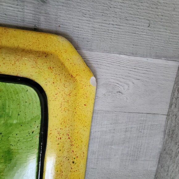 Hand-Painted Ceramic Square Plate With Lemon & Strawberry Design By S. Purifoy - Picture 4 of 8